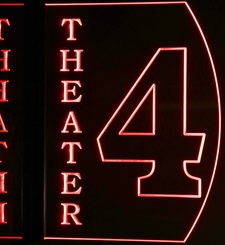 Theater Home Box Office Movie 4 Acrylic Lighted Edge Lit LED Sign / Light Up Plaque Full Size Made in USA