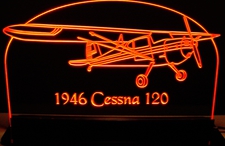 1946 Cessna 120 Acrylic Lighted Edge Lit LED Sign / Light Up Plaque Full Size Made in USA