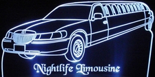 Limousine Limo Acrylic Lighted Edge Lit LED Sign / Light Up Plaque Full Size Made in USA