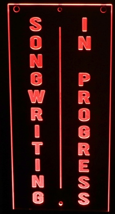 Songwriting In Progress Recording Studio Acrylic Lighted Edge Lit LED Sign / Light Up Plaque Full Size Made in USA