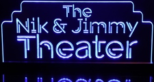 Theater Home Movie Sign (add your own text) Acrylic Lighted Edge Lit LED Sign / Light Up Plaque Full Size Made in USA