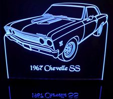 1967 Chevelle Acrylic Lighted Edge Lit LED Sign / Light Up Plaque Full Size Made in USA