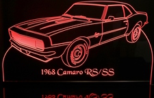 1968 Camaro RS SS Acrylic Lighted Edge Lit LED Sign / Light Up Plaque Full Size Made in USA
