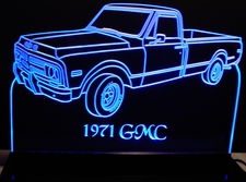 1971 GMC Pickup Truck Acrylic Lighted Edge Lit LED Sign / Light Up Plaque Full Size Made in USA
