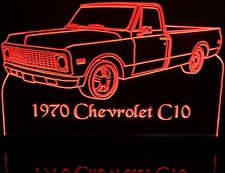 1970 Chevy Pickup C10 Acrylic Lighted Edge Lit LED Sign / Light Up Plaque Full Size Made in USA