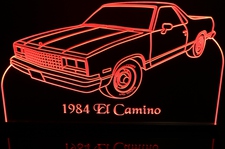 1984 El Camino Acrylic Lighted Edge Lit LED Sign / Light Up Plaque Full Size Made in USA