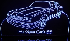 1984 Monte Carlo SS Acrylic Lighted Edge Lit LED Sign / Light Up Plaque Full Size Made in USA