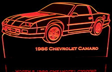 1986 Camaro Acrylic Lighted Edge Lit LED Sign / Light Up Plaque Full Size Made in USA