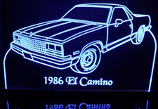 1986 El Camino Acrylic Lighted Edge Lit LED Sign / Light Up Plaque Full Size Made in USA