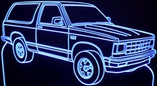 1985 S10 Blazer Acrylic Lighted Edge Lit LED Sign / Light Up Plaque Full Size Made in USA
