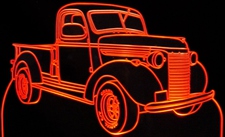 1940 Chevy Pickup Truck Acrylic Lighted Edge Lit LED Sign / Light Up Plaque Full Size Made in USA