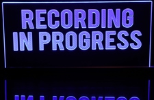 Recording In Progress Acrylic Lighted Edge Lit LED Sign / Light Up Plaque Full Size Made in USA
