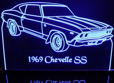 1969 Chevelle SS Acrylic Lighted Edge Lit LED Sign / Light Up Plaque Full Size Made in USA