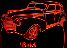 1940 Buick Acrylic Lighted Edge Lit LED Car Sign / Light Up Plaque 40