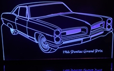 1966 Grand Prix Acrylic Lighted Edge Lit LED Sign / Light Up Plaque Full Size Made in USA