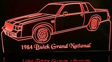 1984 Grand National Acrylic Lighted Edge Lit LED Sign / Light Up Plaque Full Size Made in USA