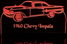 1960 Chevy Impala Acrylic Lighted Edge Lit LED Sign / Light Up Plaque Full Size Made in USA