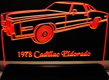 1978 Eldorado Acrylic Lighted Edge Lit LED Sign / Light Up Plaque Full Size Made in USA