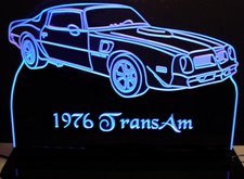 1976 Pontiac Trans Am Acrylic Lighted Edge Lit LED Car Sign / Light Up Plaque