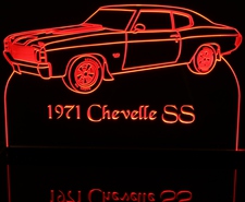 1971 Chevelle SS Acrylic Lighted Edge Lit LED Sign / Light Up Plaque Full Size Made in USA