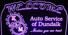 Auto Repair Service Acrylic Lighted Edge Lit LED Sign / Light Up Plaque Full Size Made in USA