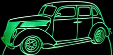 1937 Sedan 4 Door Acrylic Lighted Edge Lit LED Sign / Light Up Plaque Full Size Made in USA