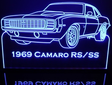1969 Camaro RS / SS Acrylic Lighted Edge Lit LED Sign / Light Up Plaque Full Size Made in USA