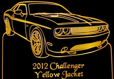 2012 Challenger Acrylic Lighted Edge Lit LED Sign / Light Up Plaque Full Size Made in USA