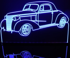 1938 Chevy Coupe 2 Door Acrylic Lighted Edge Lit LED Sign / Light Up Plaque Full Size Made in USA