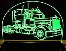Semi Peterbilt Truck Acrylic Lighted Edge Lit LED Sign / Light Up Plaque Full Size Made in USA