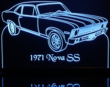 1971 Chevy Nova Acrylic Lighted Edge Lit LED Sign / Light Up Plaque Full Size Made in USA