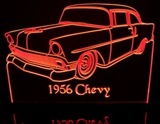 1956 Chevy 2 Door Sedan Acrylic Lighted Edge Lit LED Sign / Light Up Plaque Full Size Made in USA
