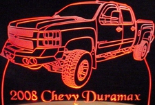 2008 Duramax Acrylic Lighted Edge Lit LED Sign / Light Up Plaque Full Size Made in USA