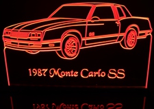 1987 Monte Carlo SS Acrylic Lighted Edge Lit LED Sign / Light Up Plaque Full Size Made in USA