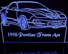 1998 Pontiac Trans Am Acrylic Lighted Edge Lit LED Sign / Light Up Plaque Full Size Made in USA