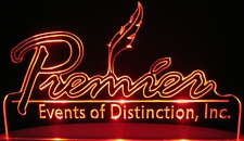 Premier Events Advertising Business Logo Acrylic Lighted Edge Lit LED Sign / Light Up Plaque Full Size Made in USA