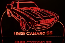 1969 Camaro SS Acrylic Lighted Edge Lit LED Sign / Light Up Plaque Full Size Made in USA