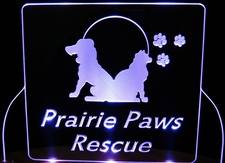 Prairie Paws Business Advertising Logo Acrylic Lighted Edge Lit Led Car Sign / Light Up Plaque