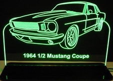 1964 1/2 Ford Mustang Coupe Acrylic Lighted Edge Lit LED Car Sign / Light Up Plaque