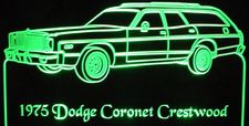 1975 Coronet Crestwood Acrylic Lighted Edge Lit LED Sign / Light Up Plaque Full Size Made in USA