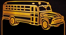 1956 School Bus Acrylic Lighted Edge Lit LED Sign / Light Up Plaque Full Size Made in USA