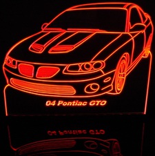 2004 Pontiac GTO Acrylic Lighted Edge Lit LED Car Sign / Light Up Plaque
