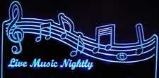 Live Music Scale Nightly Music Acrylic Lighted Edge Lit LED Sign / Light Up Plaque Full Size Made in USA