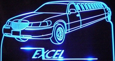 Limousine Limo Acrylic Lighted Edge Lit LED Sign / Light Up Plaque Full Size Made in USA