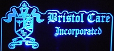 Bristol Care Business Advertising Logo Acrylic Lighted Edge Lit LED Sign / Light Up Plaque
