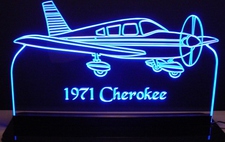 1971 Cherokee Airplane Acrylic Lighted Edge Lit LED Sign / Light Up Plaque Full Size Made in USA