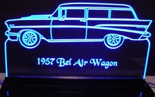 1957 Chevy Belair SW Station Wagon Bel Air Acrylic Lighted Edge Lit LED Sign / Light Up Plaque Full Size Made in USA