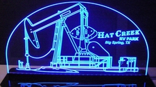 Oil Rig Well Pump Jack (add your own text) Derrick Drill Acrylic Lighted Edge Lit LED Sign / Light Up Plaque Full Size Made in USA