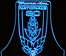 Trans Am Nationals Trophy Acrylic Lighted Edge Lit LED Sign / Light Up Plaque Full Size Made in USA