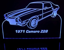 1971 Camaro Z28 Acrylic Lighted Edge Lit LED Sign / Light Up Plaque Full Size Made in USA